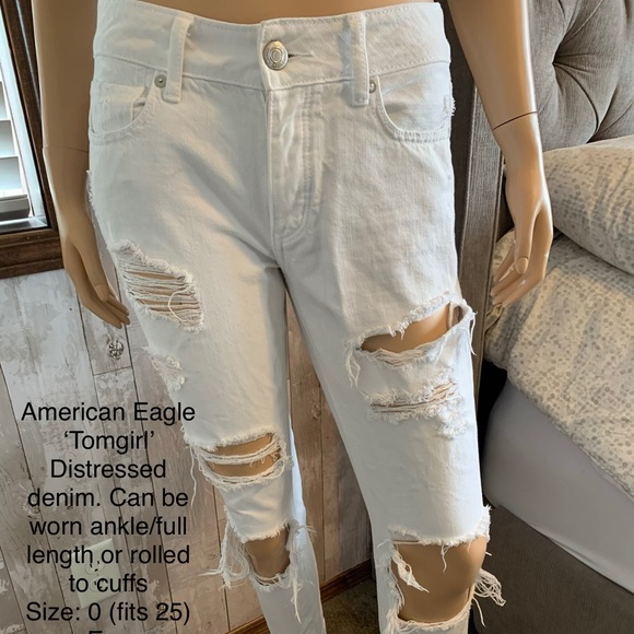 Distressed Boyfriend Jeans - Picture 1 of 2